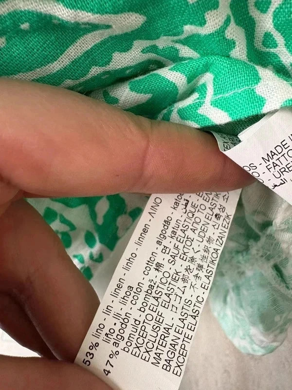 🌸 Green patterned linen and cotton dress ZARA Size 40/L 🌸 – photo 5